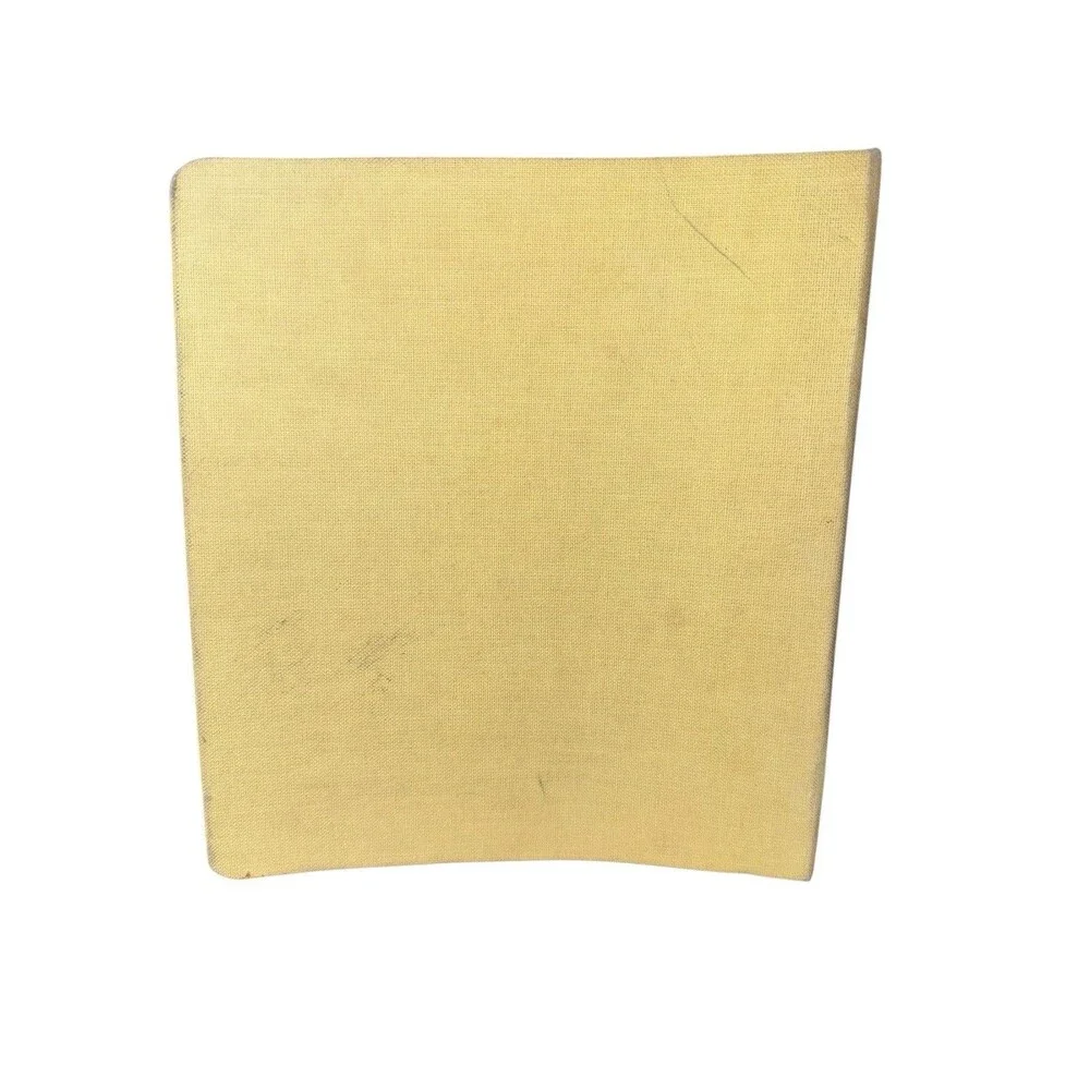 Vintage Pen-Tab 3 Ring Binder Yellow Clip Board Cloth School Portfolio Calendar